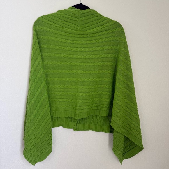 REVOLVE 525 American Green Button Front Knit Cotton Poncho Cardigan O/S Casual - Picture 2 of 6